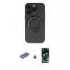 MARSİLYAN™- iPhone 13 Pro Kılıf Eksen Klasik Prime - Şeffaf 360 Full Body Arka Koruyucu + Renkli Kamera Lens Koruma Cam - YL