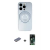 MARSİLYAN™- iPhone 13 Pro Kılıf Eksen Klasik Prime - Şeffaf 360 Full Body Arka Koruyucu + Renkli Kamera Lens Koruma Cam - SI