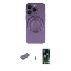 MARSİLYAN™- iPhone 13 Pro Kılıf Eksen Klasik Prime - Şeffaf 360 Full Body Arka Koruyucu + Turuncu Renkli Kamera Lens Koruma Cam