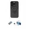MARSİLYAN™- iPhone 13 Pro Kılıf Eksen Klasik Prime - Siyah 3D Antistatik Seramik Nano Ekran Koruyucu + Shine Kamera Lens Koruma Cam - GI