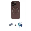 MARSİLYAN™- iPhone 13 Pro Kılıf Eksen Klasik Prime - Siyah 3D Antistatik Seramik Nano Ekran Koruyucu + Renkli Kamera Lens Koruma Cam - YL