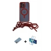 MARSİLYAN™- iPhone 13 Pro Kılıf Eksen Özel Seri - Siyah 3D Antistatik Seramik Nano Ekran Koruyucu + Shine Kamera Lens Koruma Cam - GI