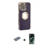 MARSİLYAN™- iPhone 13 Pro Kılıf İz Form Serisi - Şeffaf 360 Full Body Arka Koruyucu + Renkli Kamera Lens Koruma Cam - SI