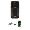 MARSİLYAN™- iPhone 13 Pro Kılıf Kozmos Minimal Prime - Şeffaf 360 Full Body Arka Koruyucu + Renkli Kamera Lens Koruma Cam - PE