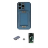 MARSİLYAN™- iPhone 13 Pro Kılıf Kozmos Minimal Prime - Şeffaf 360 Full Body Arka Koruyucu + Renkli Kamera Lens Koruma Cam - SI
