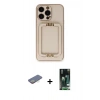 MARSİLYAN™- iPhone 13 Pro Kılıf Kozmos Minimal Prime - Şeffaf 360 Full Body Arka Koruyucu + Renkli Kamera Lens Koruma Cam - SI