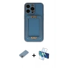 MARSİLYAN™- iPhone 13 Pro Kılıf Kozmos Minimal Prime - Siyah 3D Antistatik Seramik Nano Ekran Koruyucu + Shine Kamera Lens Koruma Cam - GI