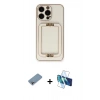 MARSİLYAN™- iPhone 13 Pro Kılıf Kozmos Minimal Prime - Siyah 3D Antistatik Seramik Nano Ekran Koruyucu + Shine Kamera Lens Koruma Cam - GI