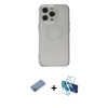 MARSİLYAN™- iPhone 13 Pro Kılıf Kutup Klasik - Siyah 3D Antistatik Seramik Nano Ekran Koruyucu + Shine Kamera Lens Koruma Cam - PE