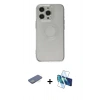 MARSİLYAN™- iPhone 13 Pro Kılıf Kutup Klasik - Siyah 3D Antistatik Seramik Nano Ekran Koruyucu + Renkli Kamera Lens Koruma Cam - YL