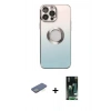 MARSİLYAN™- iPhone 13 Pro Kılıf Kutup Yansıma Özel Seri - Şeffaf 360 Full Body Arka Koruyucu + Renkli Kamera Lens Koruma Cam - YL