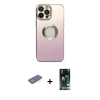 MARSİLYAN™- iPhone 13 Pro Kılıf Kutup Yansıma Özel Seri - Şeffaf 360 Full Body Arka Koruyucu + Renkli Kamera Lens Koruma Cam - YL