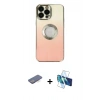 MARSİLYAN™- iPhone 13 Pro Kılıf Kutup Yansıma Özel Seri - Siyah 3D Antistatik Seramik Nano Ekran Koruyucu + Renkli Kamera Lens Koruma Cam - MI