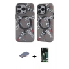 MARSİLYAN™- iPhone 13 Pro Kılıf Nova Doku Koleksiyonu - Şeffaf 360 Full Body Arka Koruyucu + Pembe Renkli Kamera Lens Koruma Cam
