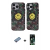 MARSİLYAN™- iPhone 13 Pro Kılıf Nova Doku Koleksiyonu - Şeffaf 360 Full Body Arka Koruyucu + Shine Kamera Lens Koruma Cam - PE