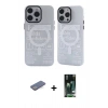 MARSİLYAN™- iPhone 13 Pro Kılıf Nova Doku Koleksiyonu - Şeffaf 360 Full Body Arka Koruyucu + Renkli Kamera Lens Koruma Cam - MI