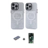 MARSİLYAN™- iPhone 13 Pro Kılıf Nova Doku Koleksiyonu - Şeffaf 360 Full Body Arka Koruyucu + Renkli Kamera Lens Koruma Cam - SI