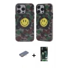 MARSİLYAN™- iPhone 13 Pro Kılıf Nova Doku Koleksiyonu - Şeffaf 360 Full Body Arka Koruyucu + Renkli Kamera Lens Koruma Cam - SI