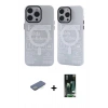 MARSİLYAN™- iPhone 13 Pro Kılıf Nova Doku Koleksiyonu - Şeffaf 360 Full Body Arka Koruyucu + Renkli Kamera Lens Koruma Cam - YL