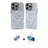 MARSİLYAN™- iPhone 13 Pro Kılıf Nova Doku Koleksiyonu - Siyah 3D Antistatik Seramik Nano Ekran Koruyucu + Shine Kamera Lens Koruma Cam - GI