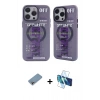 MARSİLYAN™- iPhone 13 Pro Kılıf Nova Doku Koleksiyonu - Siyah 3D Antistatik Seramik Nano Ekran Koruyucu + Shine Kamera Lens Koruma Cam - GI