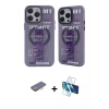 MARSİLYAN™- iPhone 13 Pro Kılıf Nova Doku Koleksiyonu - Siyah 3D Antistatik Seramik Nano Ekran Koruyucu + Renkli Kamera Lens Koruma Cam - TU