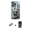 MARSİLYAN™- iPhone 13 Pro Kılıf Nova Doku Prime - Şeffaf 360 Full Body Arka Koruyucu + Pembe Shine Kamera Lens Koruma Cam