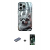 MARSİLYAN™- iPhone 13 Pro Kılıf Nova Doku Prime - Şeffaf 360 Full Body Arka Koruyucu + Yeşil Renkli Kamera Lens Koruma Cam