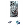 MARSİLYAN™- iPhone 13 Pro Kılıf Nova Doku Prime - Siyah 3D Antistatik Seramik Nano Ekran Koruyucu + Renkli Kamera Lens Koruma Cam - MI