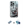 MARSİLYAN™- iPhone 13 Pro Kılıf Nova Doku Prime - Siyah 3D Antistatik Seramik Nano Ekran Koruyucu + Shine Kamera Lens Koruma Cam - PE
