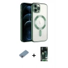 MARSİLYAN™- iPhone 13 Pro Kılıf Nova Işık Özel Seri - Şeffaf 360 Full Body Arka Koruyucu + Gökkuşağı Shine Kamera Lens Koruma Cam