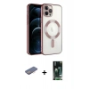 MARSİLYAN™- iPhone 13 Pro Kılıf Nova Işık Özel Seri - Şeffaf 360 Full Body Arka Koruyucu + Renkli Kamera Lens Koruma Cam - PE