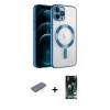 MARSİLYAN™- iPhone 13 Pro Kılıf Nova Işık Özel Seri - Şeffaf 360 Full Body Arka Koruyucu + Renkli Kamera Lens Koruma Cam - MI