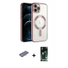 MARSİLYAN™- iPhone 13 Pro Kılıf Nova Işık Özel Seri - Şeffaf 360 Full Body Arka Koruyucu + Renkli Kamera Lens Koruma Cam - SI