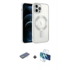 MARSİLYAN™- iPhone 13 Pro Kılıf Nova Işık Özel Seri - Siyah 3D Antistatik Seramik Nano Ekran Koruyucu + Renkli Kamera Lens Koruma Cam - YL