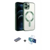 MARSİLYAN™- iPhone 13 Pro Kılıf Nova Işık Özel Seri - Siyah 3D Antistatik Seramik Nano Ekran Koruyucu + Renkli Kamera Lens Koruma Cam - SI