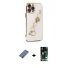 MARSİLYAN™- iPhone 13 Pro Kılıf Nova Işık Prime - Şeffaf 360 Full Body Arka Koruyucu + Metal Kamera Lens Koruma Cam - AKYL