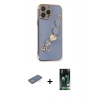 MARSİLYAN™- iPhone 13 Pro Kılıf Nova Işık Prime - Şeffaf 360 Full Body Arka Koruyucu + Renkli Kamera Lens Koruma Cam - YL