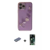 MARSİLYAN™- iPhone 13 Pro Kılıf Nova Işık Prime - Şeffaf 360 Full Body Arka Koruyucu + Renkli Kamera Lens Koruma Cam - YL
