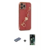 MARSİLYAN™- iPhone 13 Pro Kılıf Nova Işık Prime - Şeffaf 360 Full Body Arka Koruyucu + Renkli Kamera Lens Koruma Cam - YL