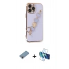 MARSİLYAN™- iPhone 13 Pro Kılıf Nova Işık Prime - Siyah 3D Antistatik Seramik Nano Ekran Koruyucu + Shine Kamera Lens Koruma Cam - GI