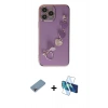 MARSİLYAN™- iPhone 13 Pro Kılıf Nova Işık Prime - Siyah 3D Antistatik Seramik Nano Ekran Koruyucu + Shine Kamera Lens Koruma Cam - GI