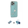 MARSİLYAN™- iPhone 13 Pro Kılıf Nova Işık Prime - Siyah 3D Antistatik Seramik Nano Ekran Koruyucu + Shine Kamera Lens Koruma Cam - GI
