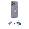MARSİLYAN™- iPhone 13 Pro Kılıf Nova Işık Prime - Siyah 3D Antistatik Seramik Nano Ekran Koruyucu + Shine Kamera Lens Koruma Cam - GI