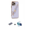 MARSİLYAN™- iPhone 13 Pro Kılıf Nova Işık Prime - Siyah 3D Antistatik Seramik Nano Ekran Koruyucu + Renkli Kamera Lens Koruma Cam - PE