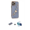 MARSİLYAN™- iPhone 13 Pro Kılıf Nova Işık Prime - Siyah 3D Antistatik Seramik Nano Ekran Koruyucu + Renkli Kamera Lens Koruma Cam - MI