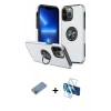 MARSİLYAN™- iPhone 13 Pro Kılıf Odak Form Prime - Siyah 3D Antistatik Seramik Nano Ekran Koruyucu + Shine Kamera Lens Koruma Cam - PE