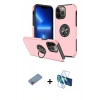 MARSİLYAN™- iPhone 13 Pro Kılıf Odak Form Prime - Siyah 3D Antistatik Seramik Nano Ekran Koruyucu + Shine Kamera Lens Koruma Cam - PE