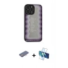 MARSİLYAN™- iPhone 13 Pro Kılıf Odak Klasik Serisi - Siyah 3D Antistatik Seramik Nano Ekran Koruyucu + Renkli Kamera Lens Koruma Cam - PE