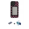 MARSİLYAN™- iPhone 13 Pro Kılıf Odak Klasik Serisi - Siyah 3D Antistatik Seramik Nano Ekran Koruyucu + Renkli Kamera Lens Koruma Cam - PE